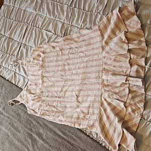 Midi Ruffle Striped Dress